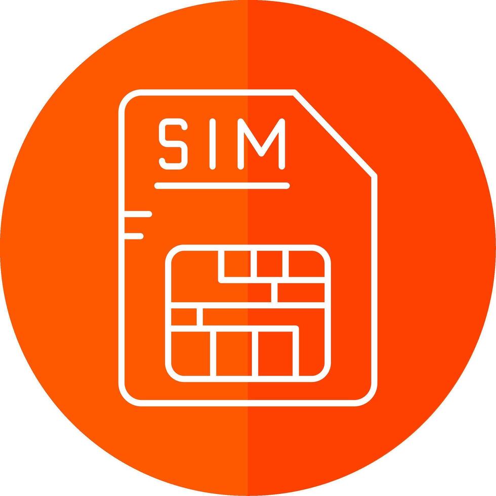 Sim Line Red Circle Icon vector