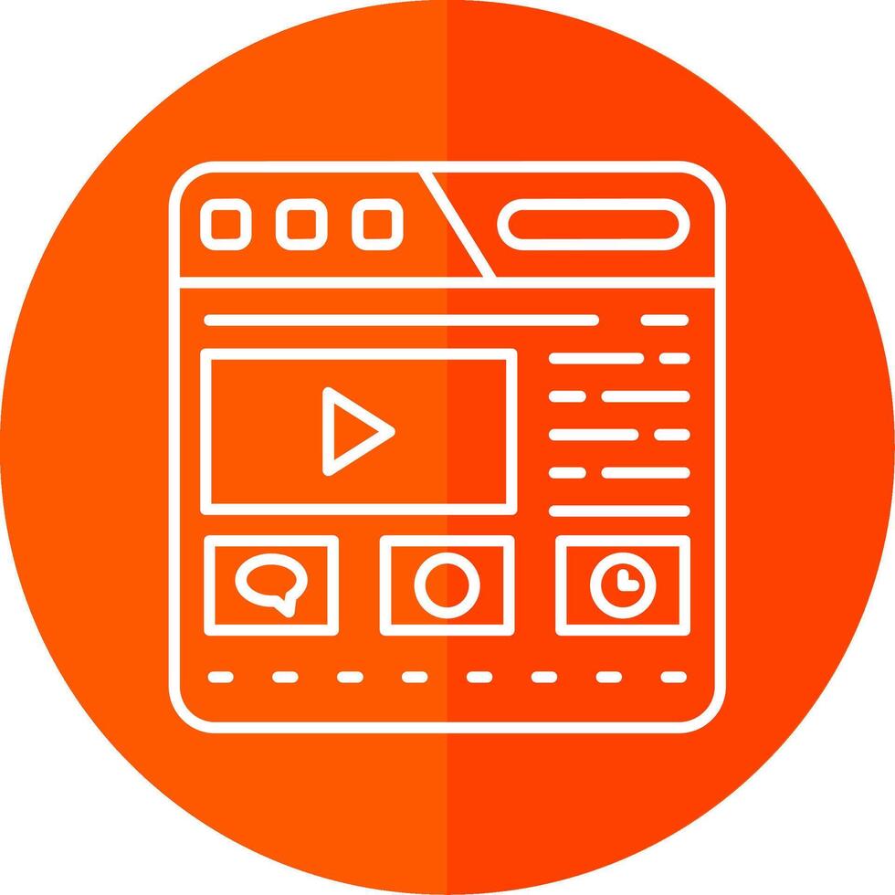 Website Line Red Circle Icon vector