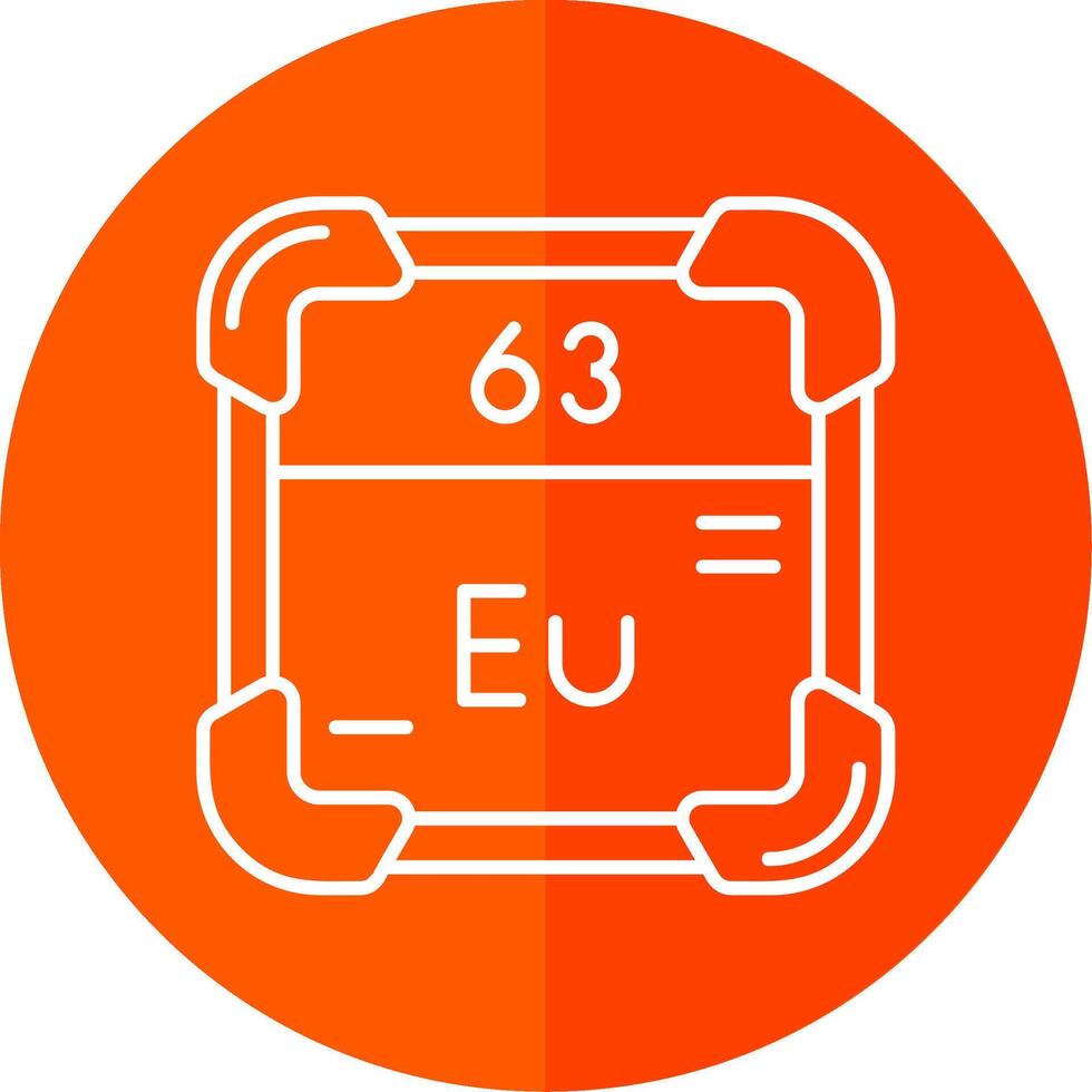 Europium Line Red Circle Icon vector