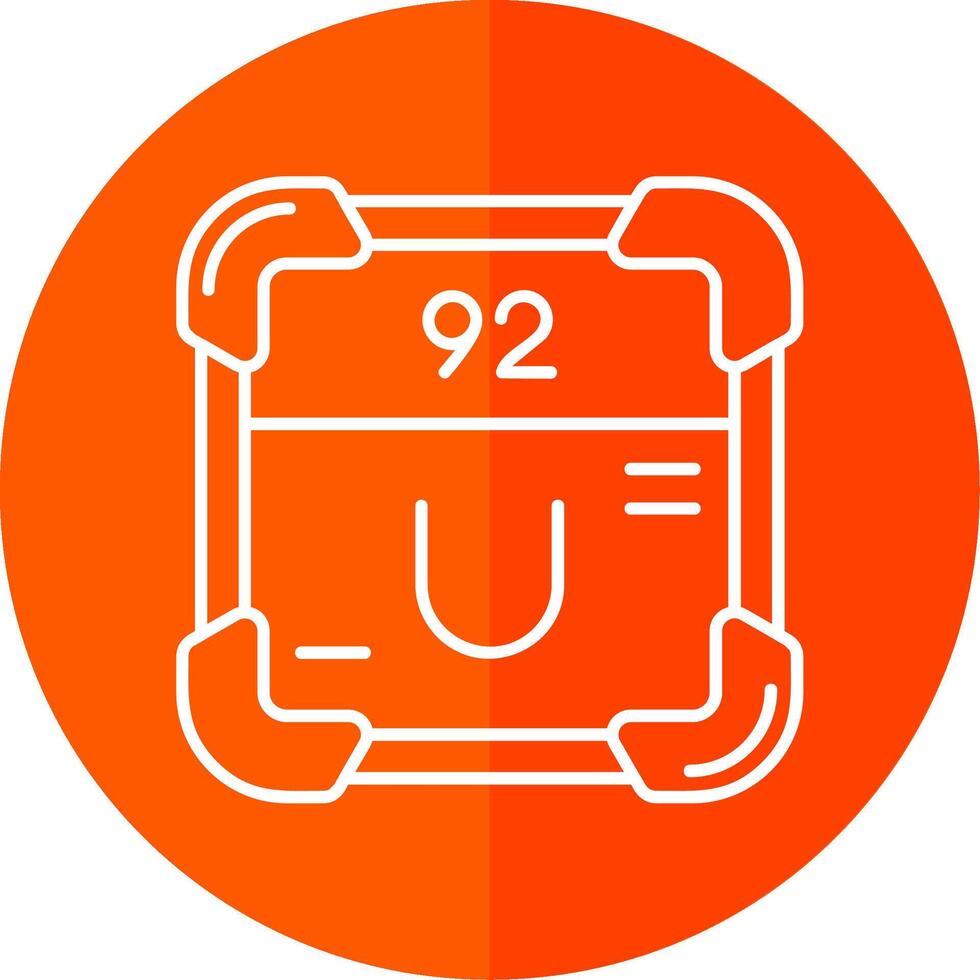 Uranium Line Red Circle Icon vector