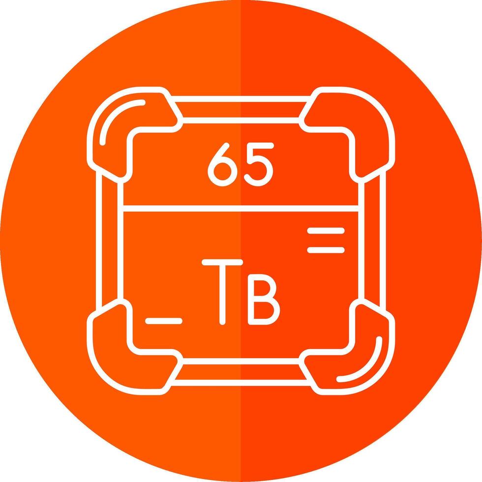 Terbium Line Red Circle Icon vector