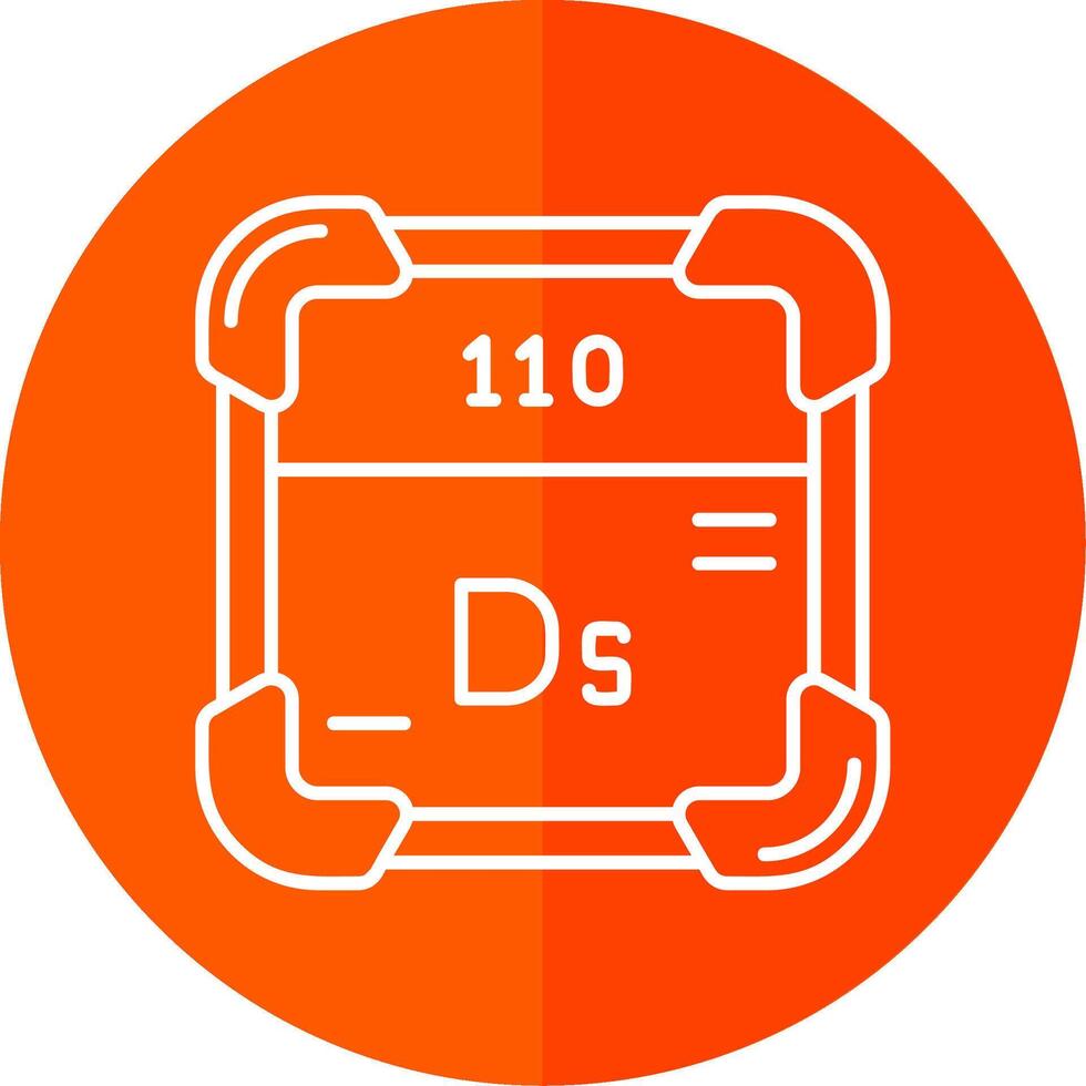 Darmstadtium línea rojo circulo icono vector