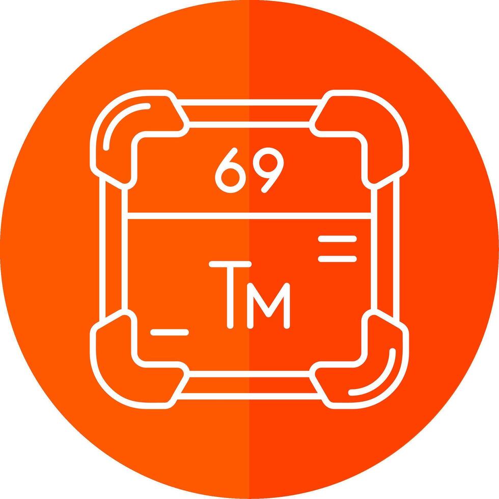 Thulium Line Red Circle Icon vector