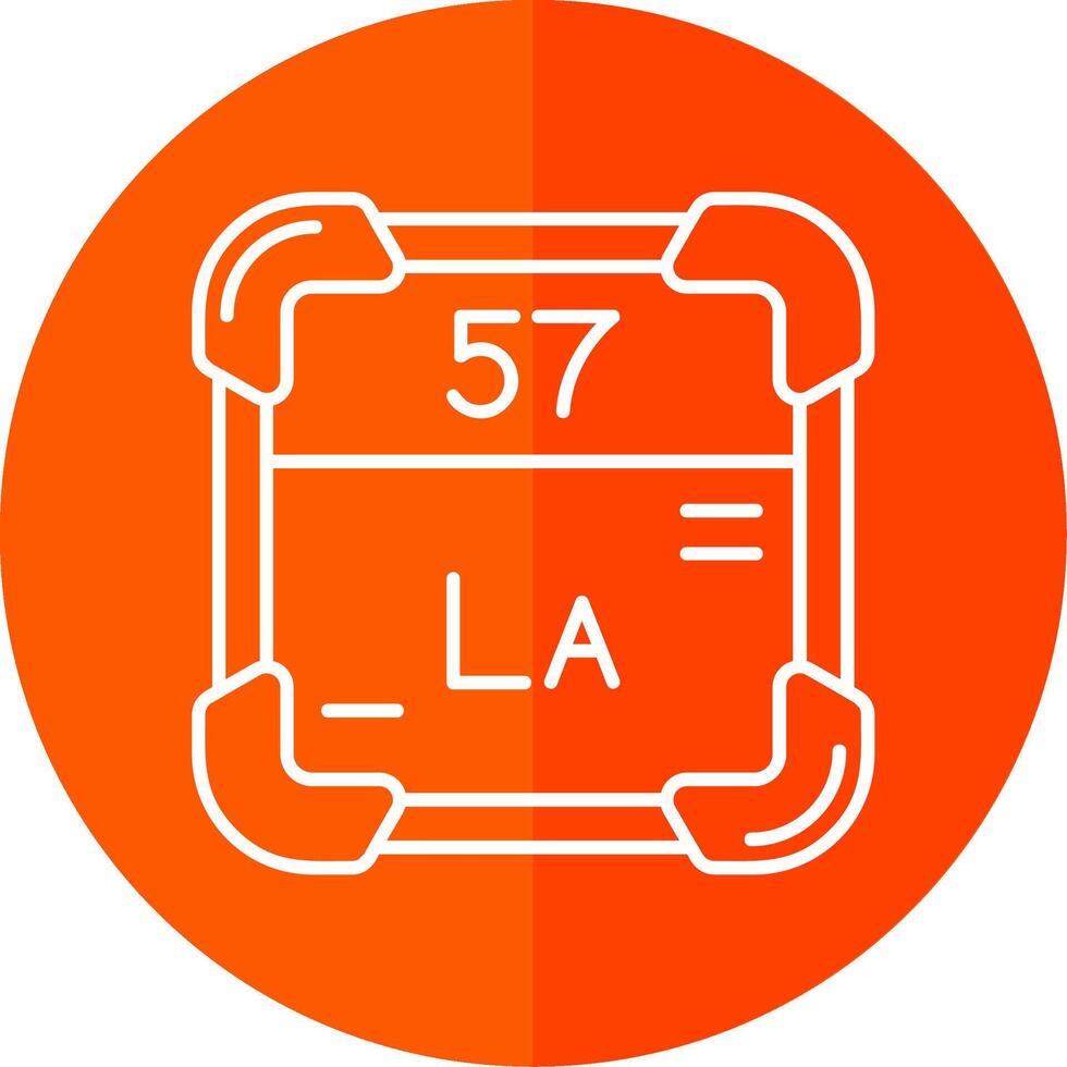 Lanthanum Line Red Circle Icon vector