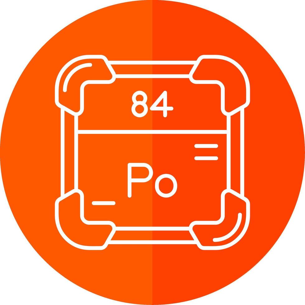 Polonium Line Red Circle Icon vector