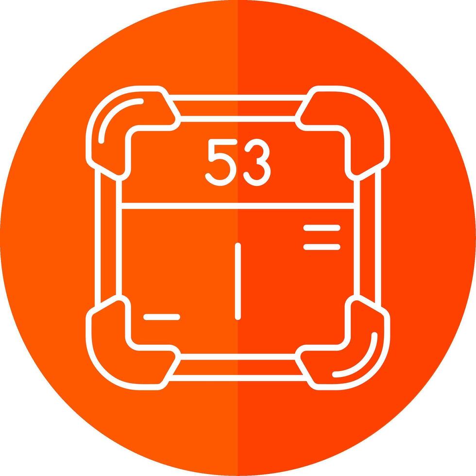 Iodine Line Red Circle Icon vector