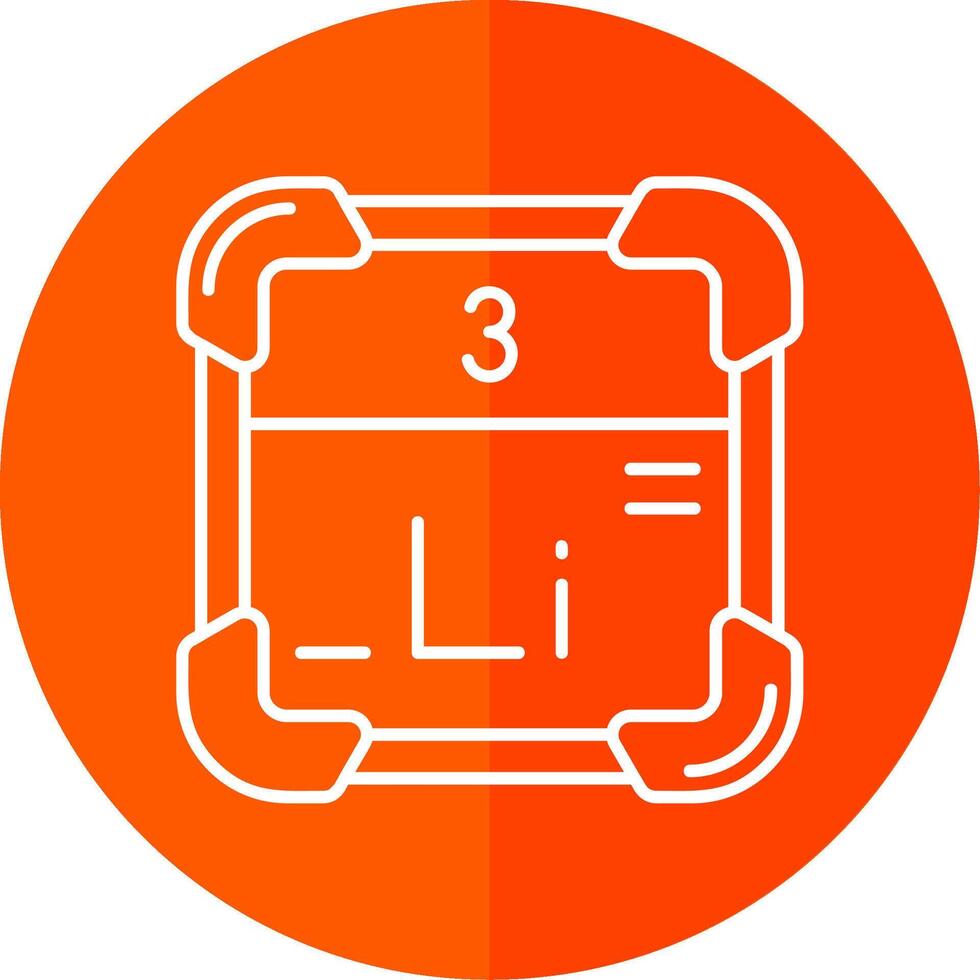Lithium Line Red Circle Icon vector