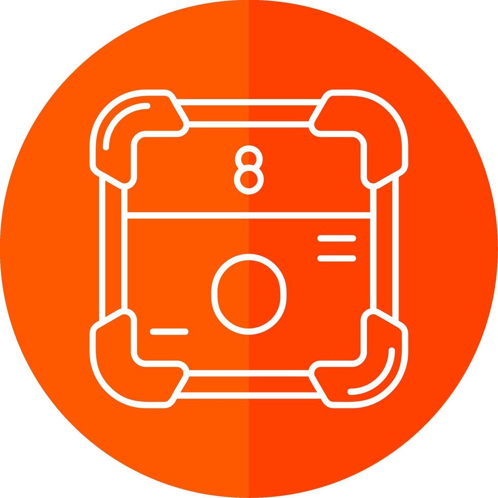 Oxygen Line Red Circle Icon vector