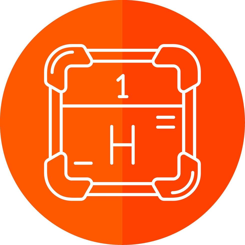 Hydrogen Line Red Circle Icon vector