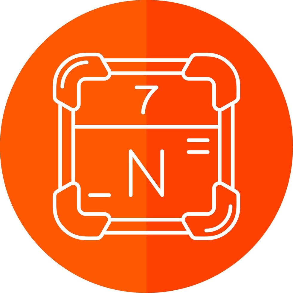 Nitrogen Line Red Circle Icon vector