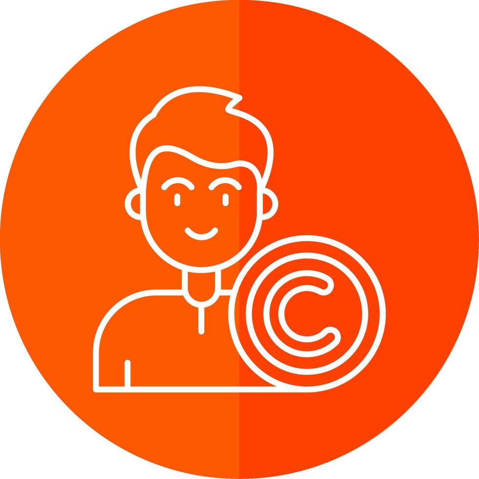 Copyright Line Red Circle Icon vector