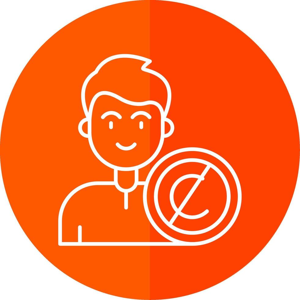 Copyright Line Red Circle Icon vector
