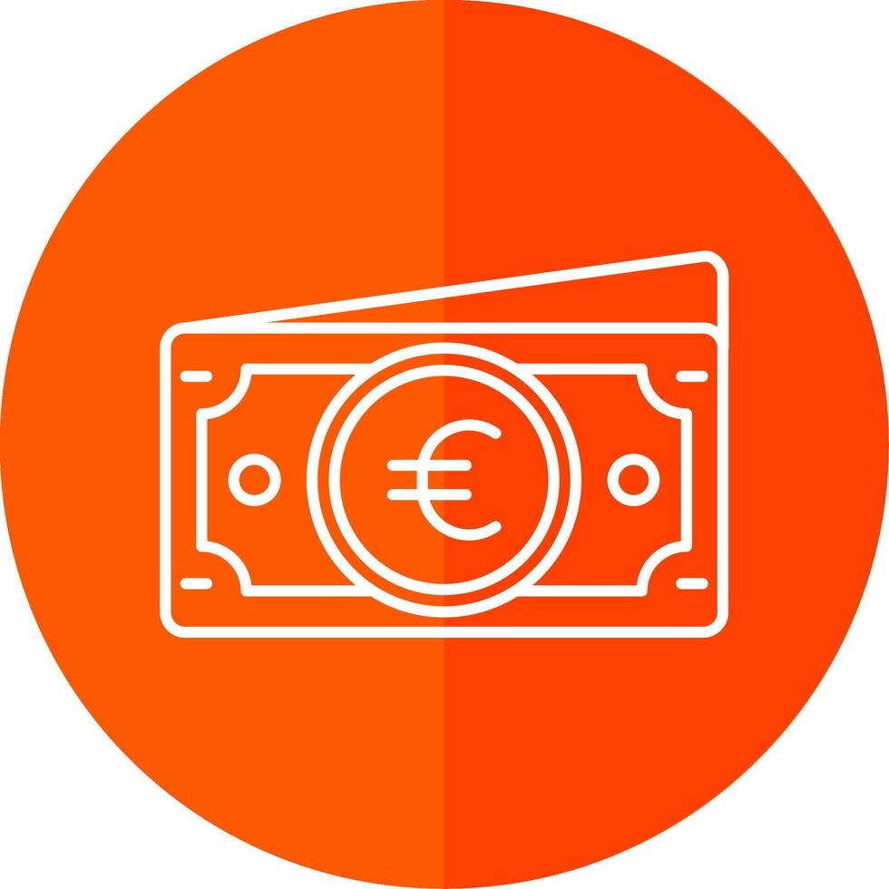 Euro Line Red Circle Icon vector