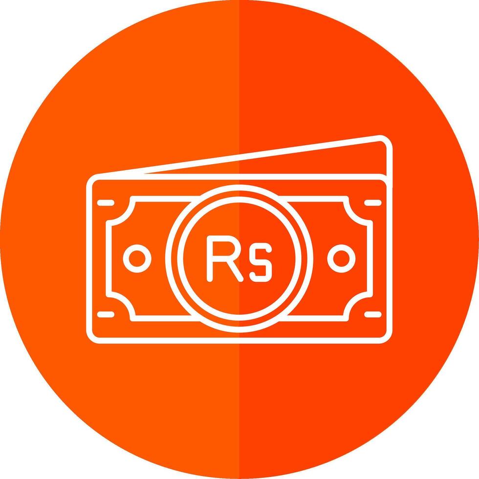 Rupee Line Red Circle Icon vector