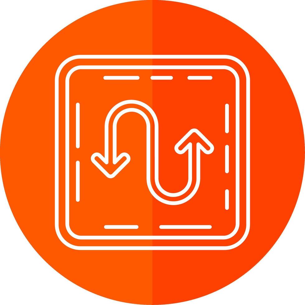 Zigzag Line Red Circle Icon vector