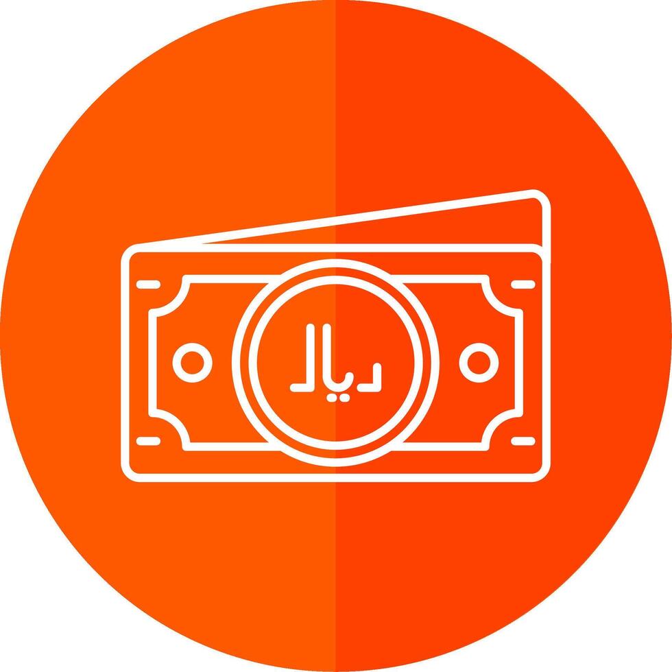 Riyal Line Red Circle Icon vector
