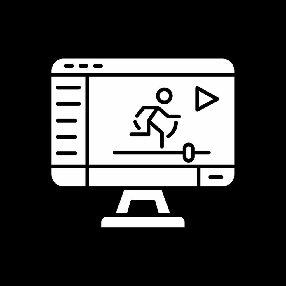 Motion graphic Glyph Inverted Icon vector