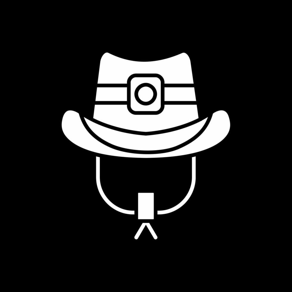 Cowboy hat Glyph Inverted Icon vector