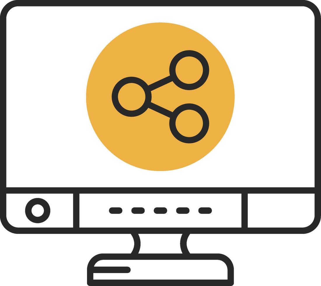 Share Skined Filled Icon vector