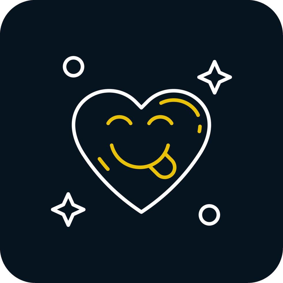 Tongue Line Yellow White Icon vector