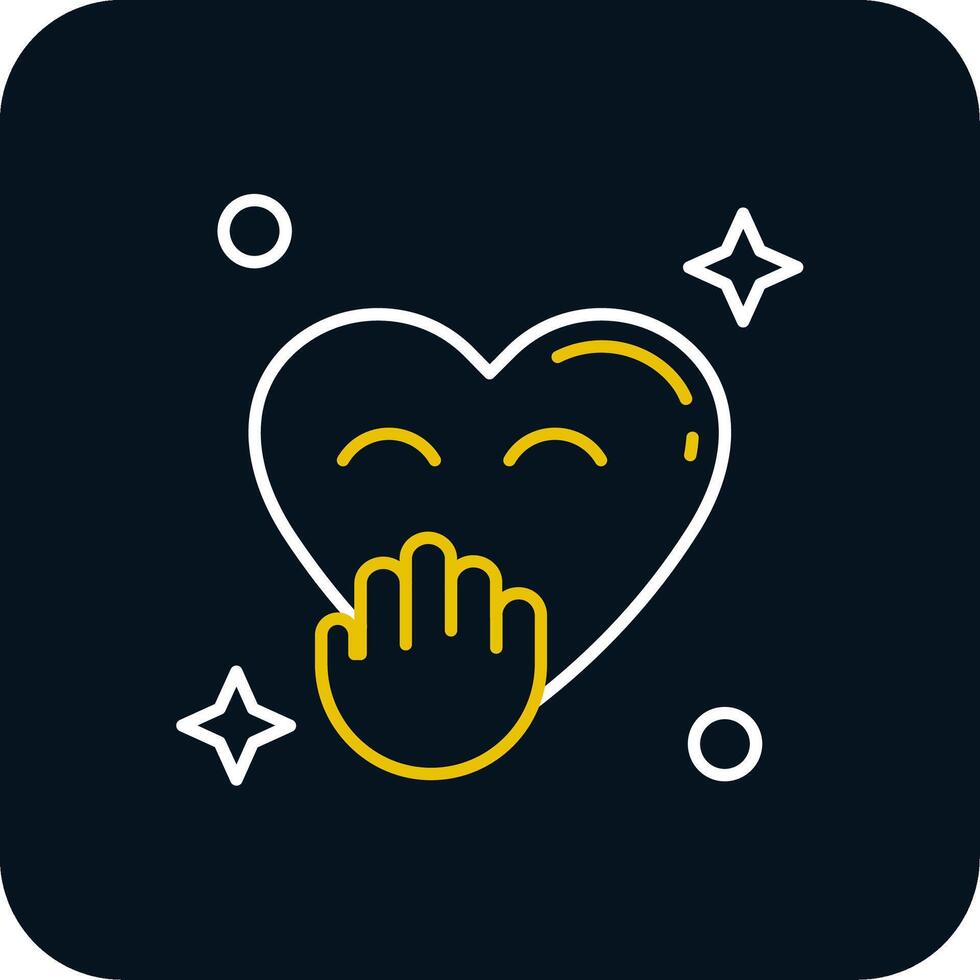 Blush Line Yellow White Icon vector