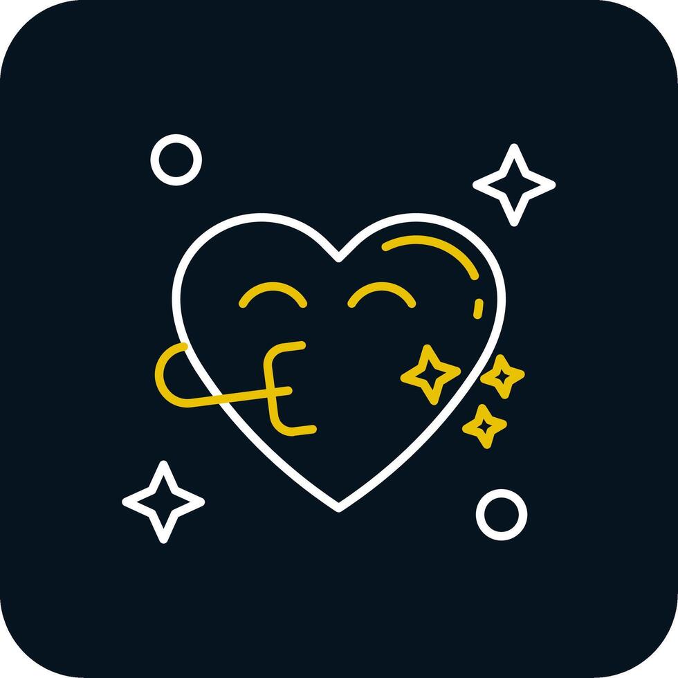 Congratulation Line Yellow White Icon vector