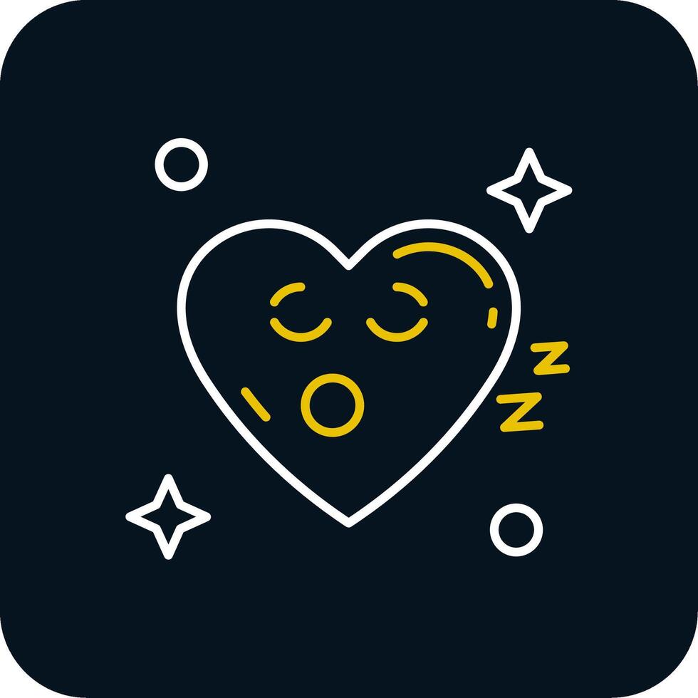 Sleep Line Yellow White Icon vector