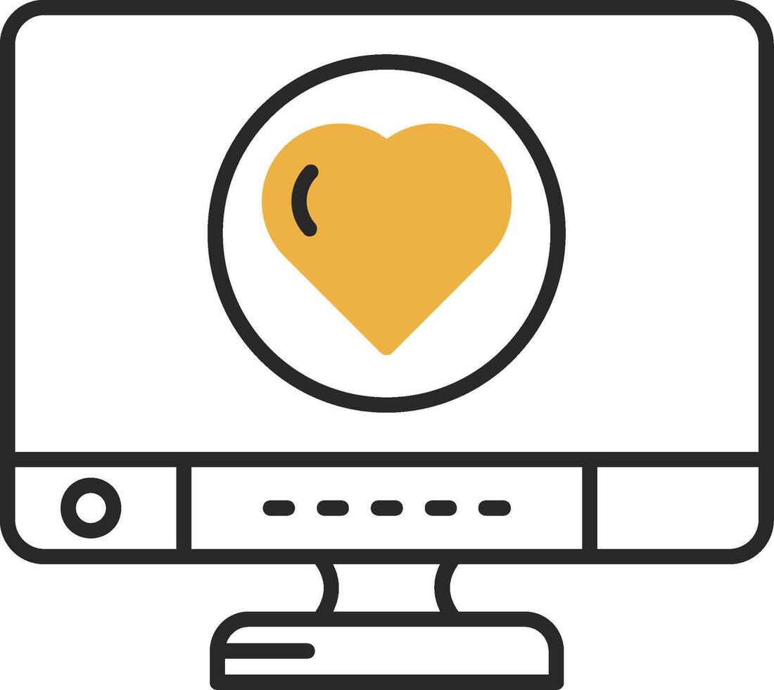 Heart Skined Filled Icon vector