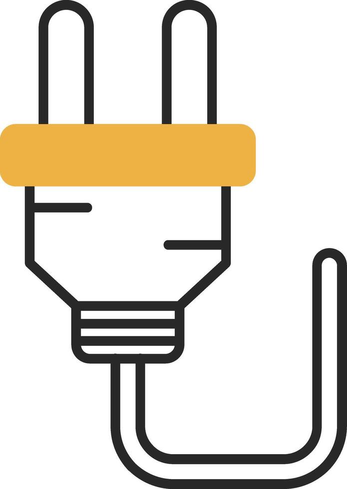 Plug Skined Filled Icon vector