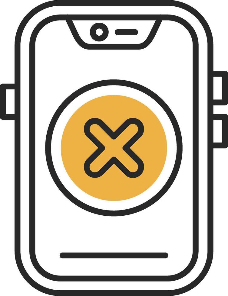 Cancel Skined Filled Icon vector