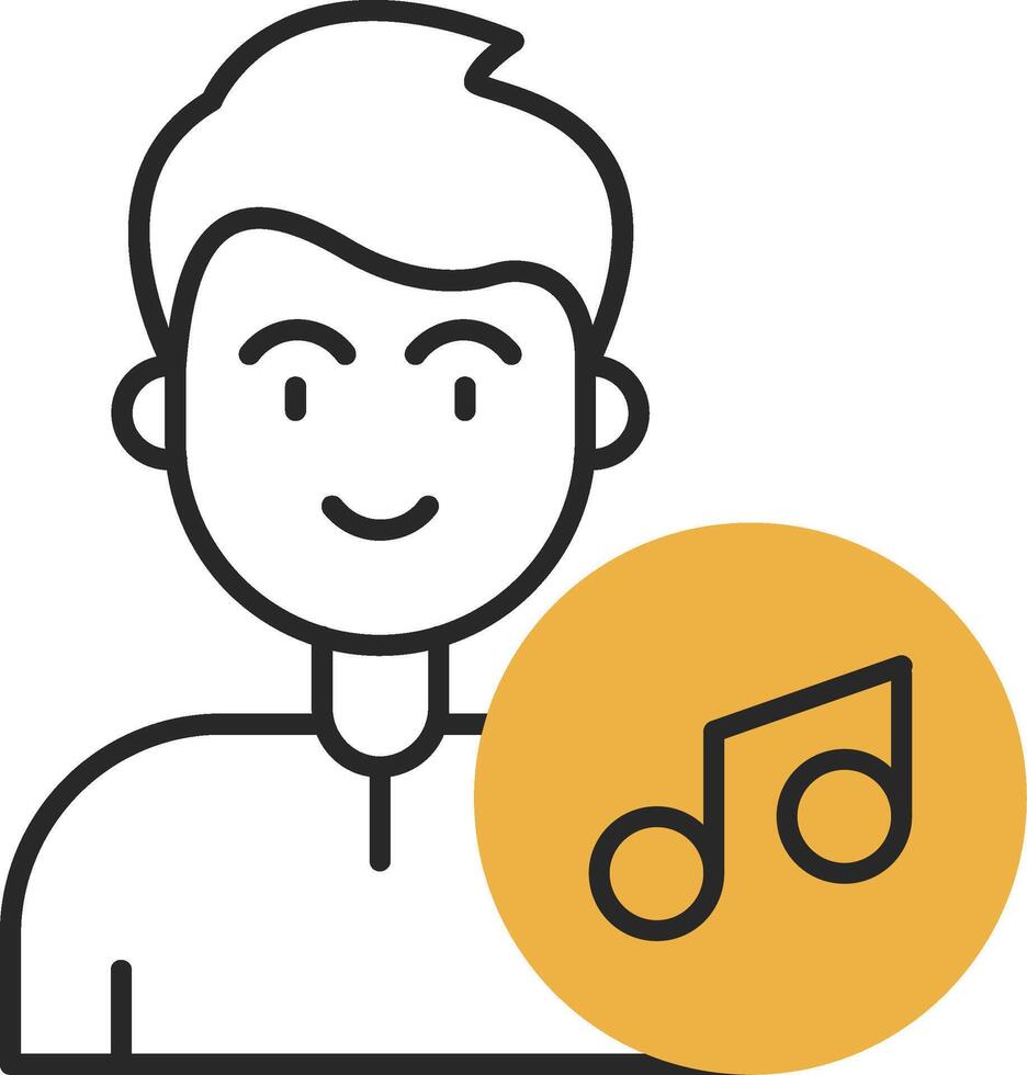 Music Skined Filled Icon vector