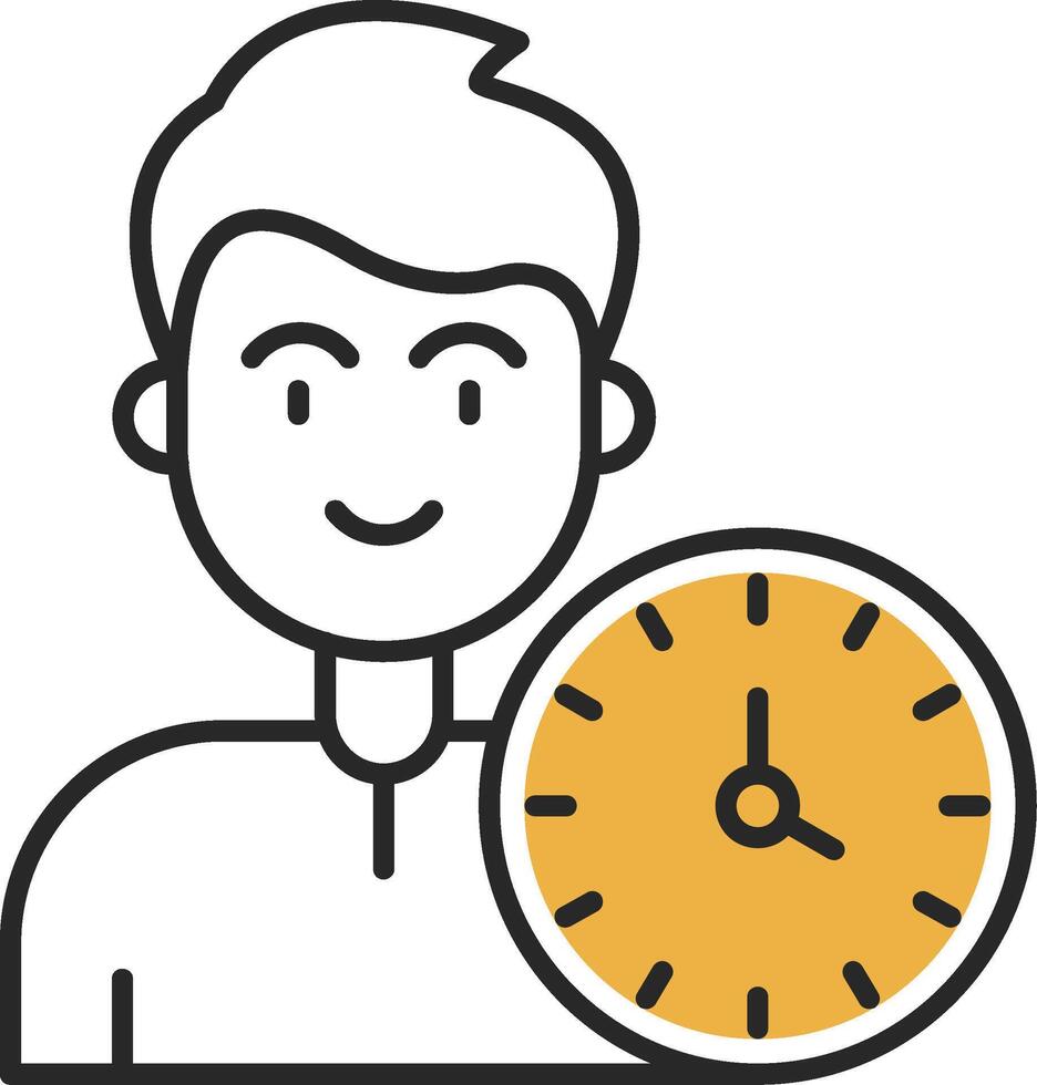 Time Skined Filled Icon vector