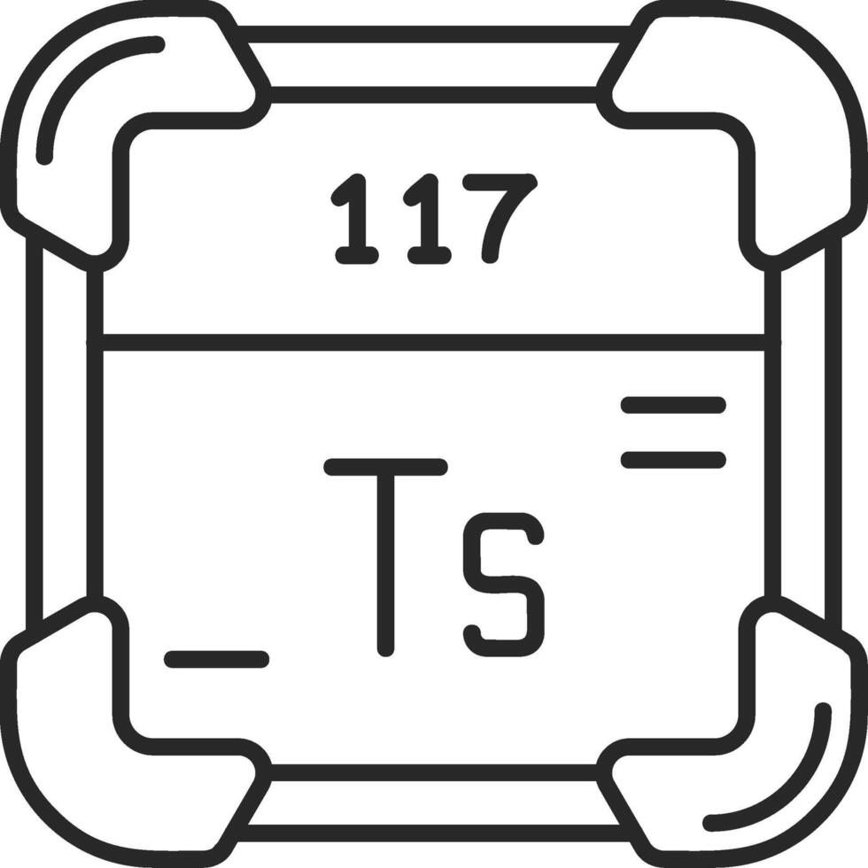 Tennessine Skined Filled Icon vector