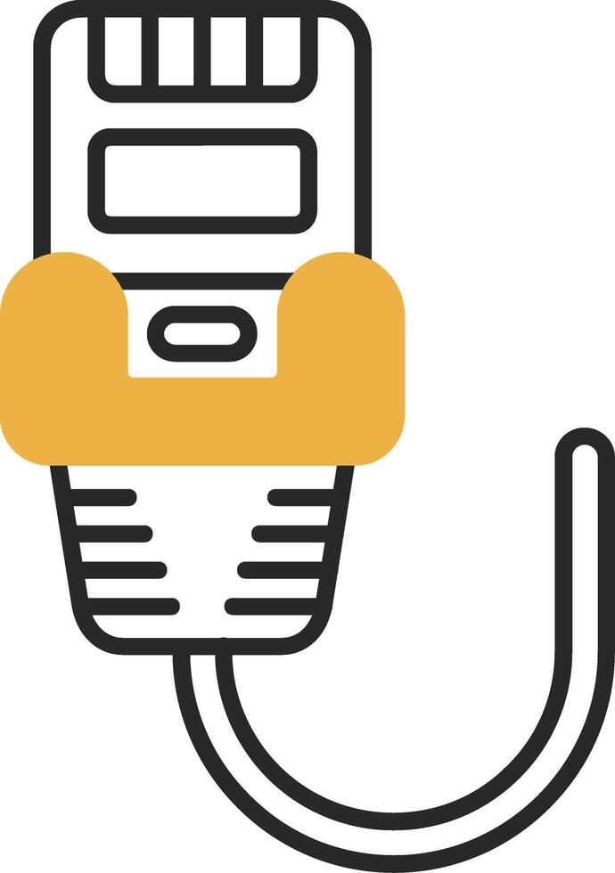 Ethernet Skined Filled Icon vector