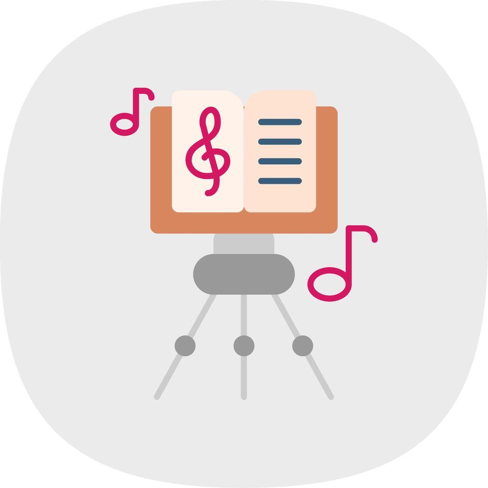 Music score Flat Curve Icon vector