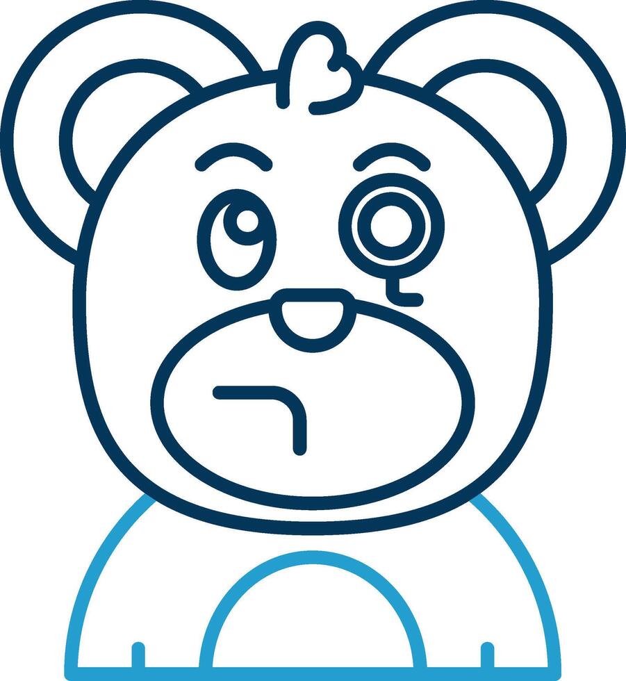 Monocle Line Blue Two Color Icon vector