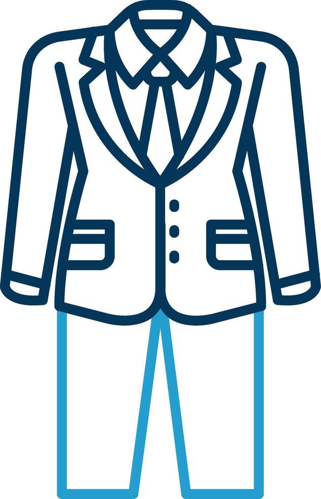 Suit Line Blue Two Color Icon vector