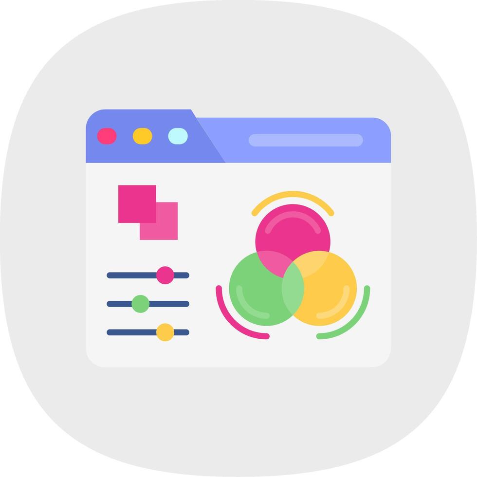 Color adjustment Flat Curve Icon vector