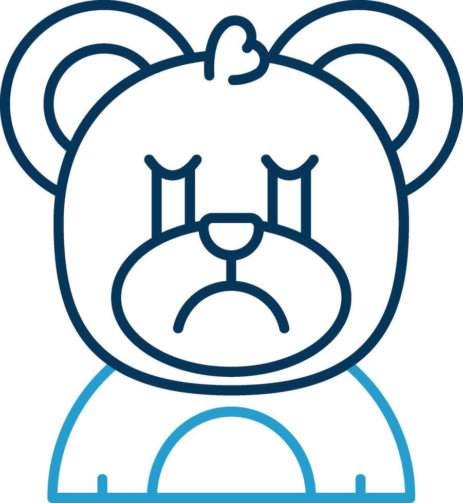 Cry Line Blue Two Color Icon vector