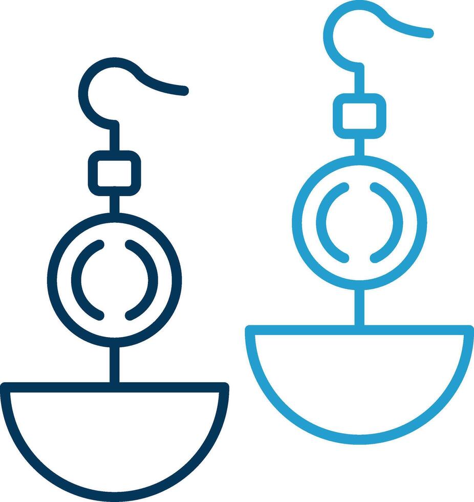 Earrnings Line Blue Two Color Icon vector