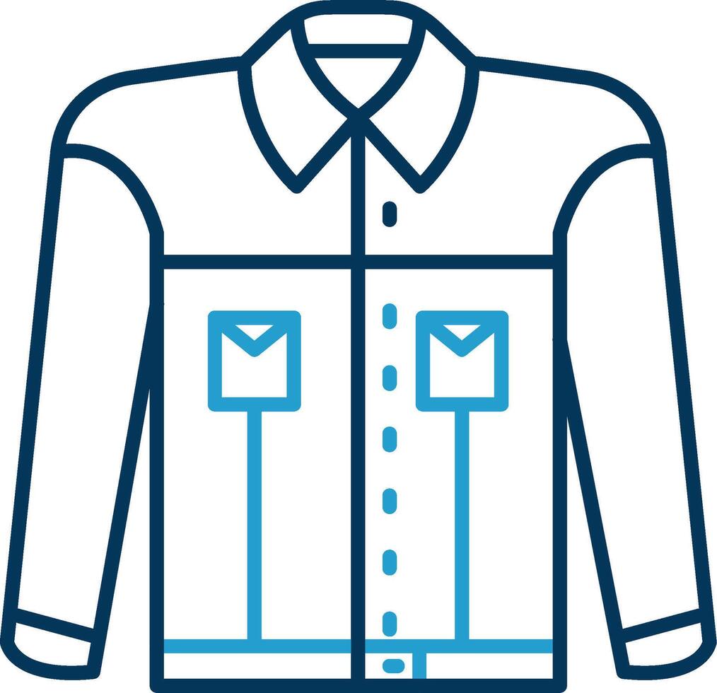 Jacket Line Blue Two Color Icon vector