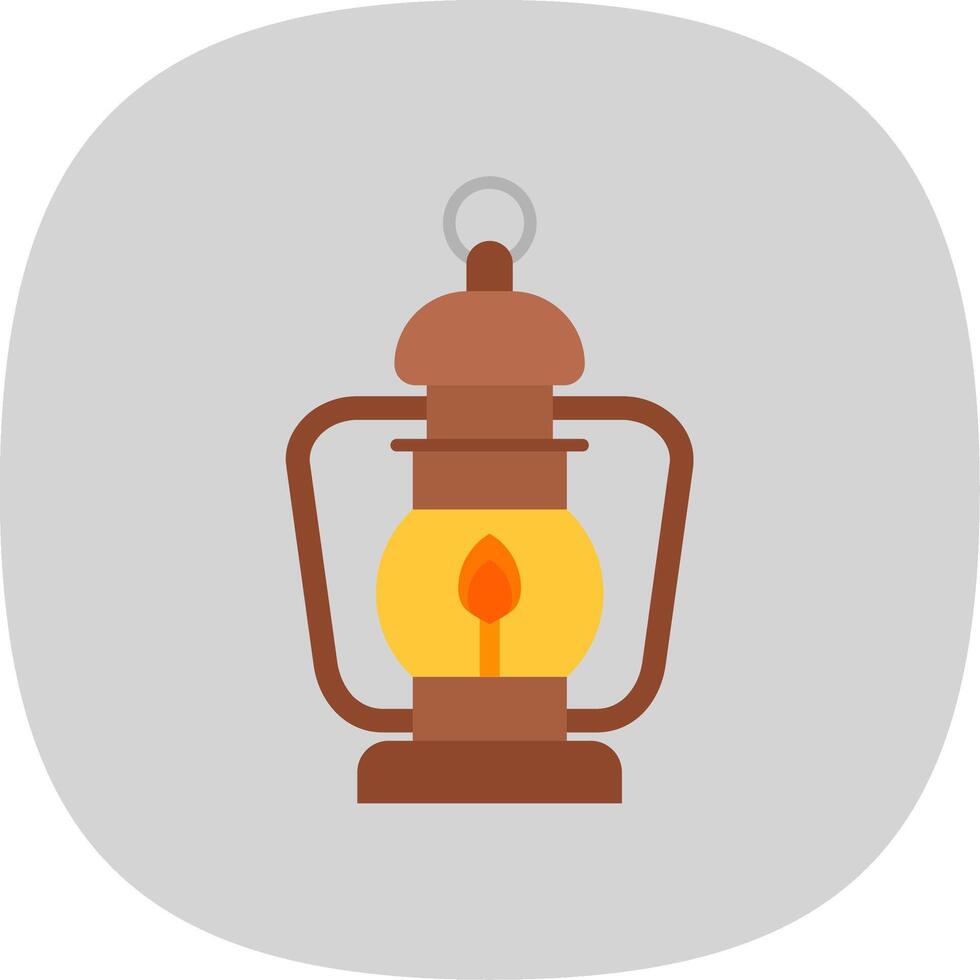 Oil lamp Flat Curve Icon vector