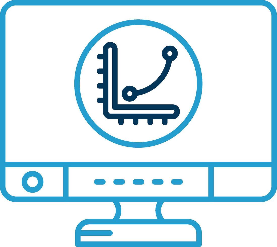 Graph Line Blue Two Color Icon vector