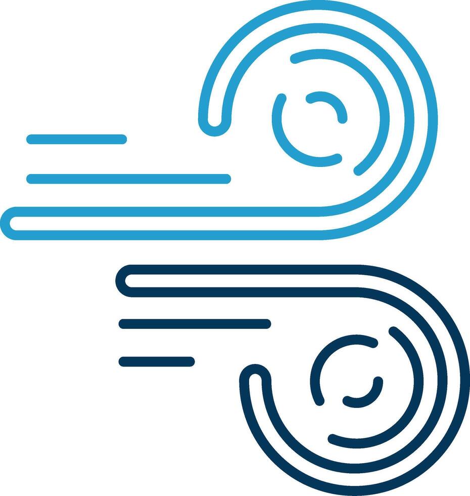 Wind Line Blue Two Color Icon vector