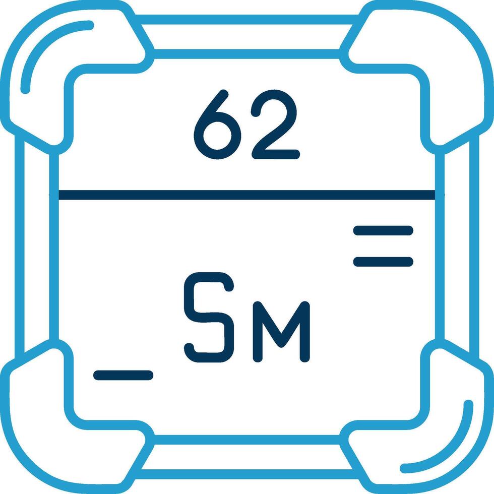 Samarium Line Blue Two Color Icon vector