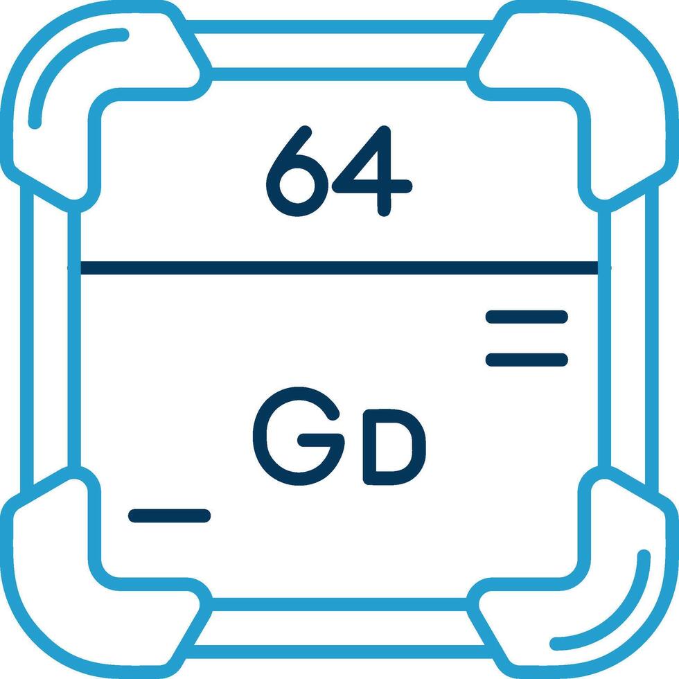 Gadolinium Line Blue Two Color Icon vector