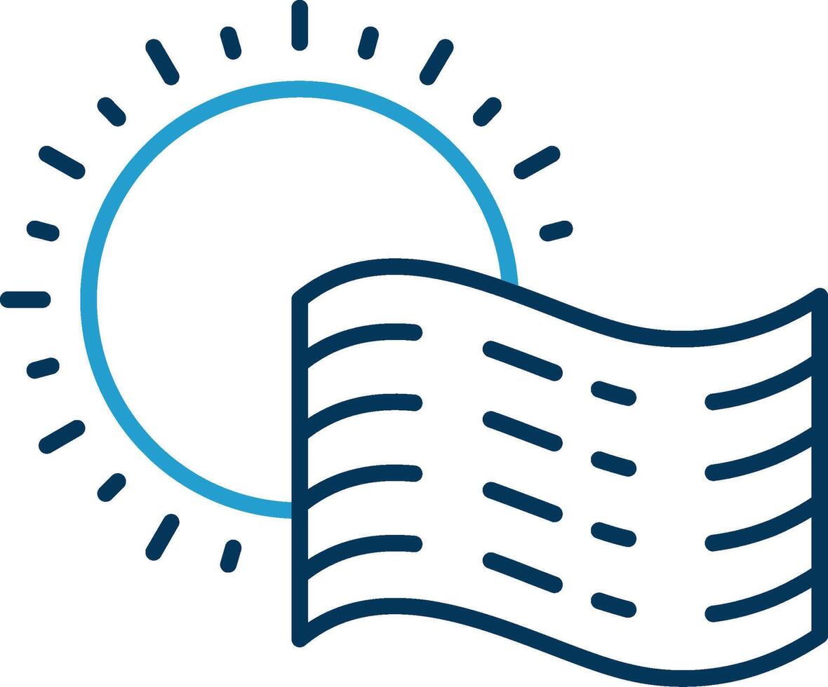 Fog Line Blue Two Color Icon vector