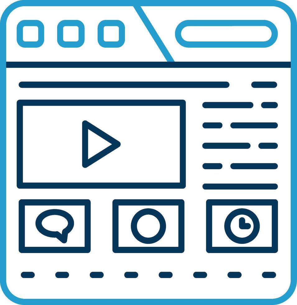 Website Line Blue Two Color Icon vector