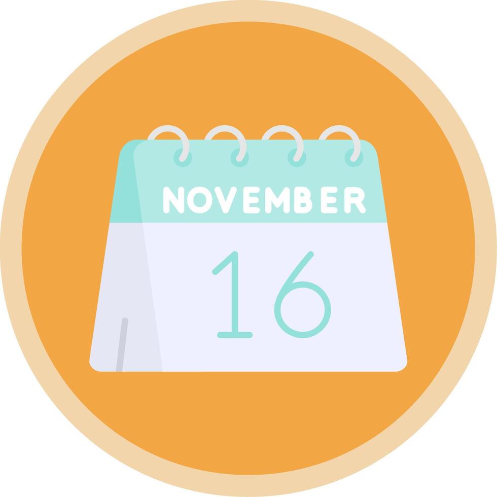 16th of November Flat Multi Circle Icon vector