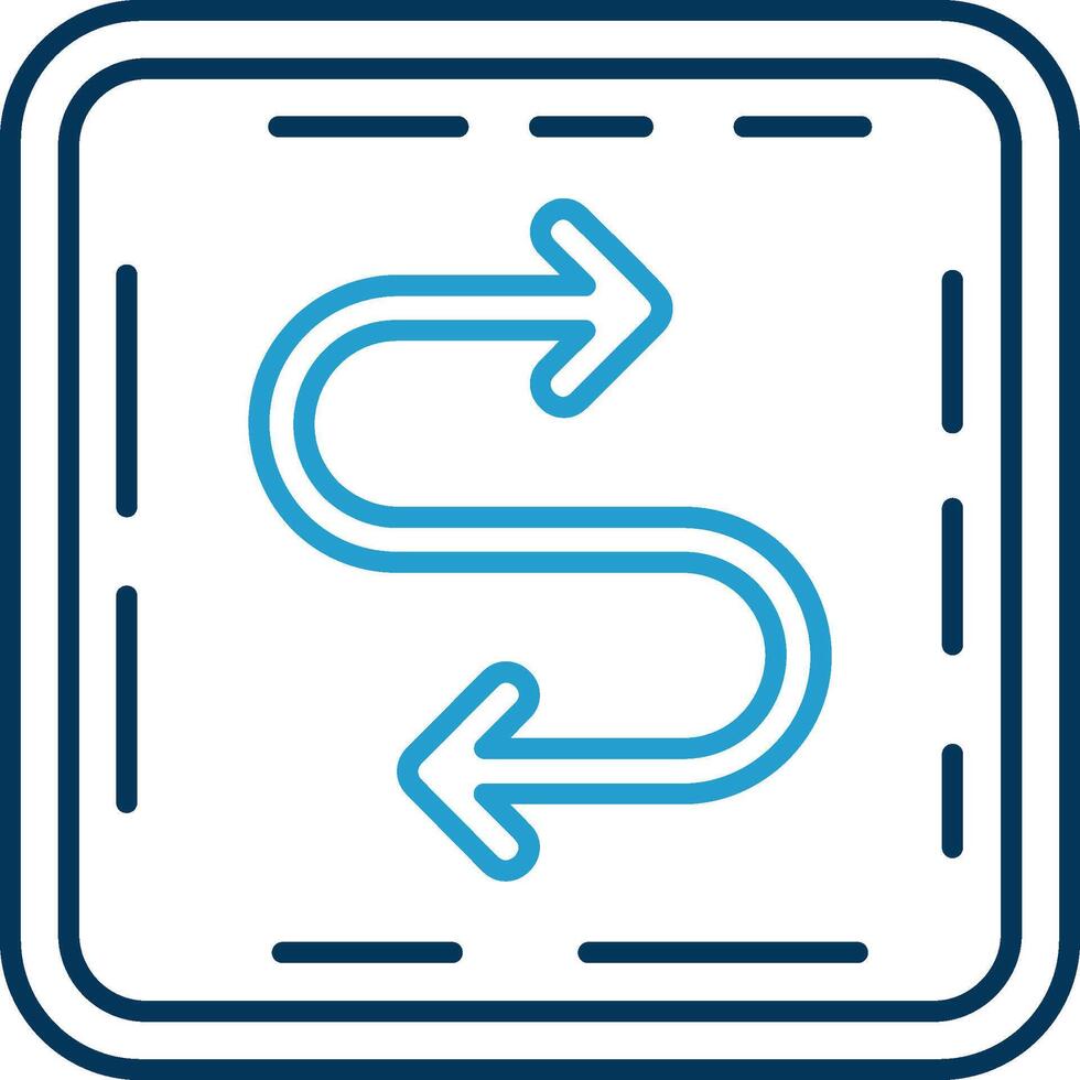 Zigzag Line Blue Two Color Icon vector